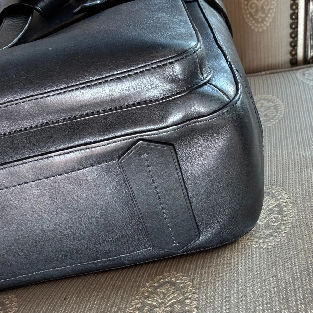 Reed Krakoff Black Leather Structured Briefcase Tote
